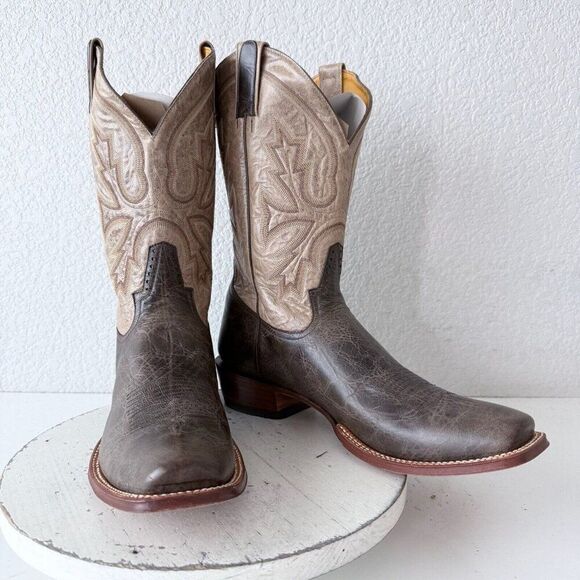 NEW Rod Patrick Mens Cowboy Boots 15AAA Brown Mocha Bison Leather Western RPM122 - Picture 1 of 12